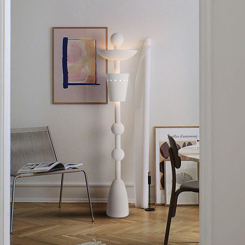 Lampes sur pied en métal blanc