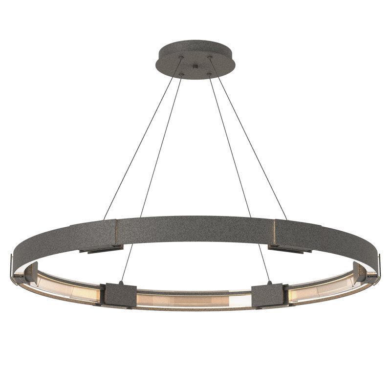 Aura 12 - Light Unique Wagon Wheel LED Chandelier, Natural Iron