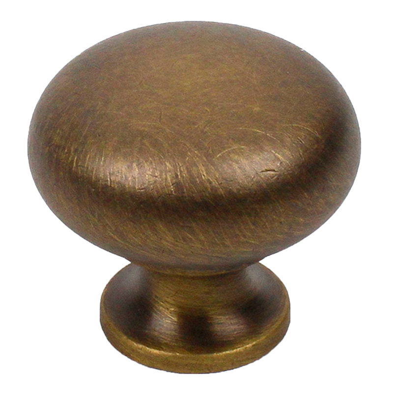 Poignée champignon de diamètre 1 3/16 po Plymouth, Laiton délavé