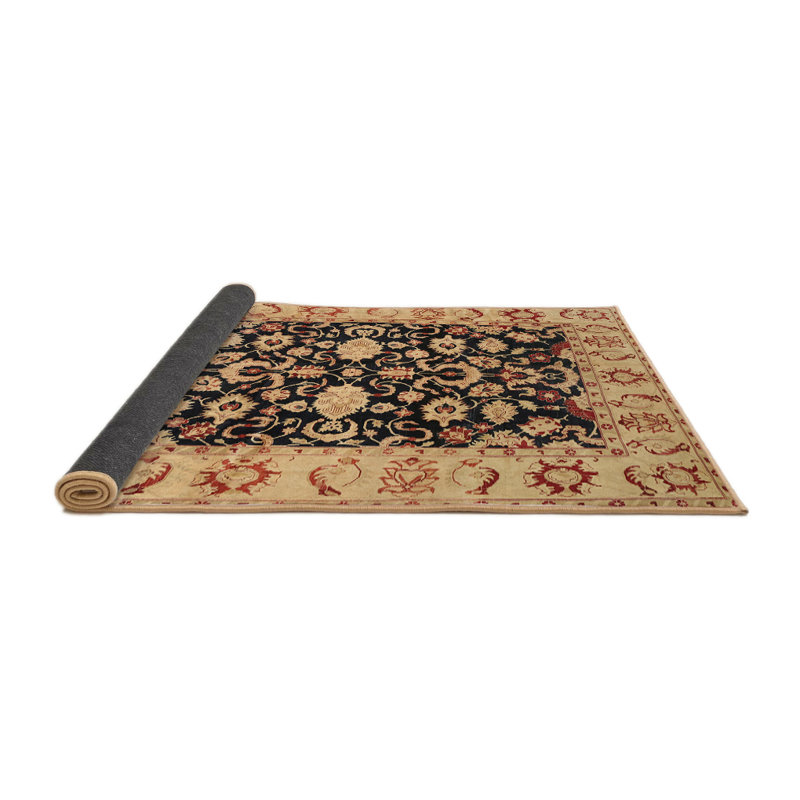 Tapis beige/noir traditionnel Boulmane, Rond 6 pi