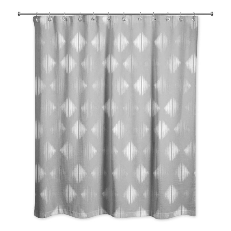 Perine Geometric Shower Curtain, Gray