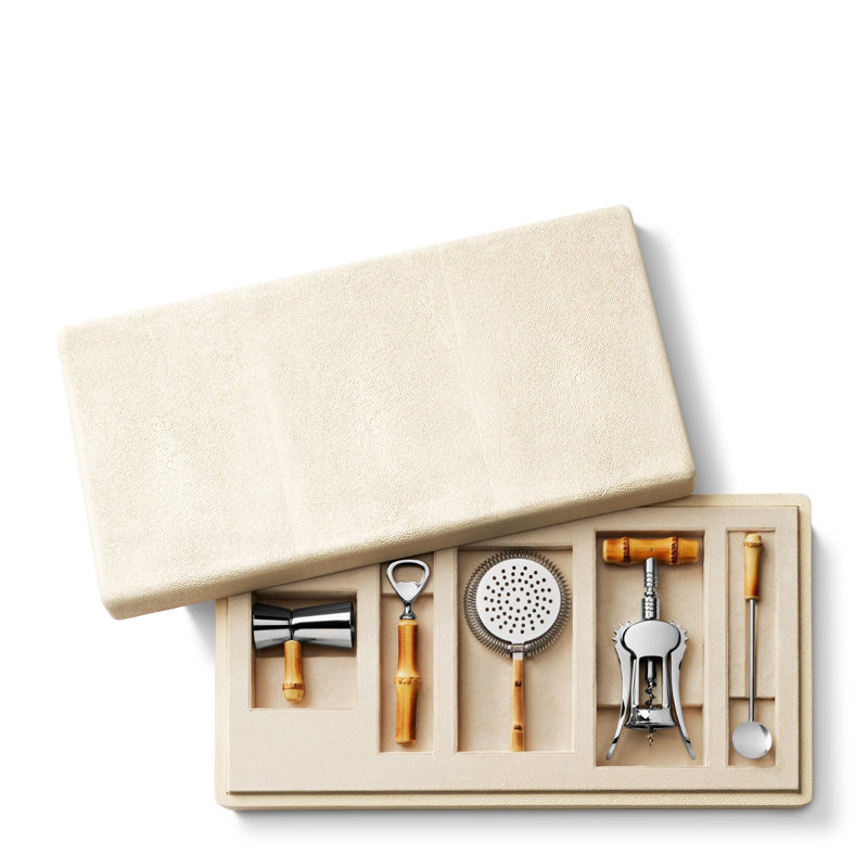 Shagreen Bamboo Bar Set