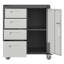 Armoire de rangement robuste pour outils en métal avec roulettes - Armoire de rangement pour outils pour le garage, le bureau et la maison, noir / gris