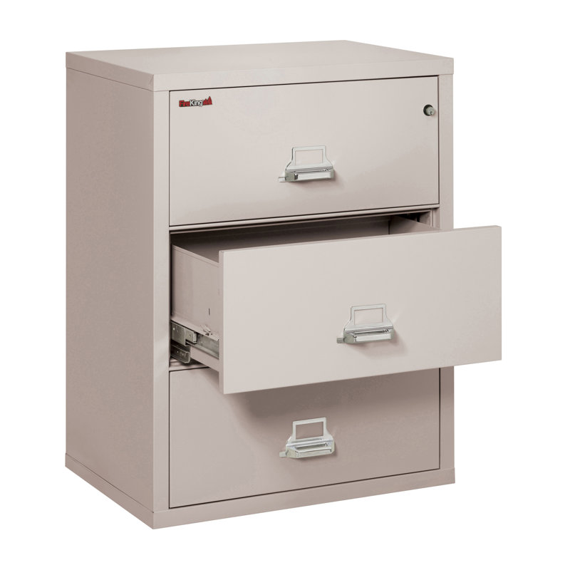 Fireproof 3 - Drawer File Cabinet, Key Lock, Platinum