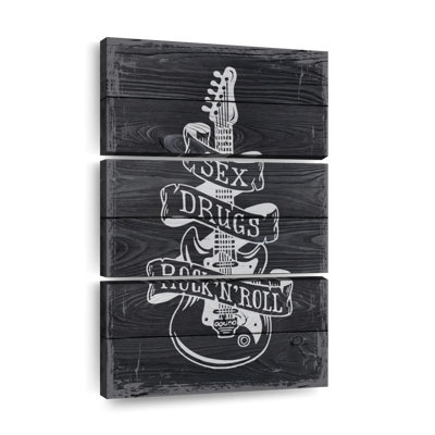 " Sex Drugs Rock N Roll Guitar " by TimberType Studio 3 - Pieces