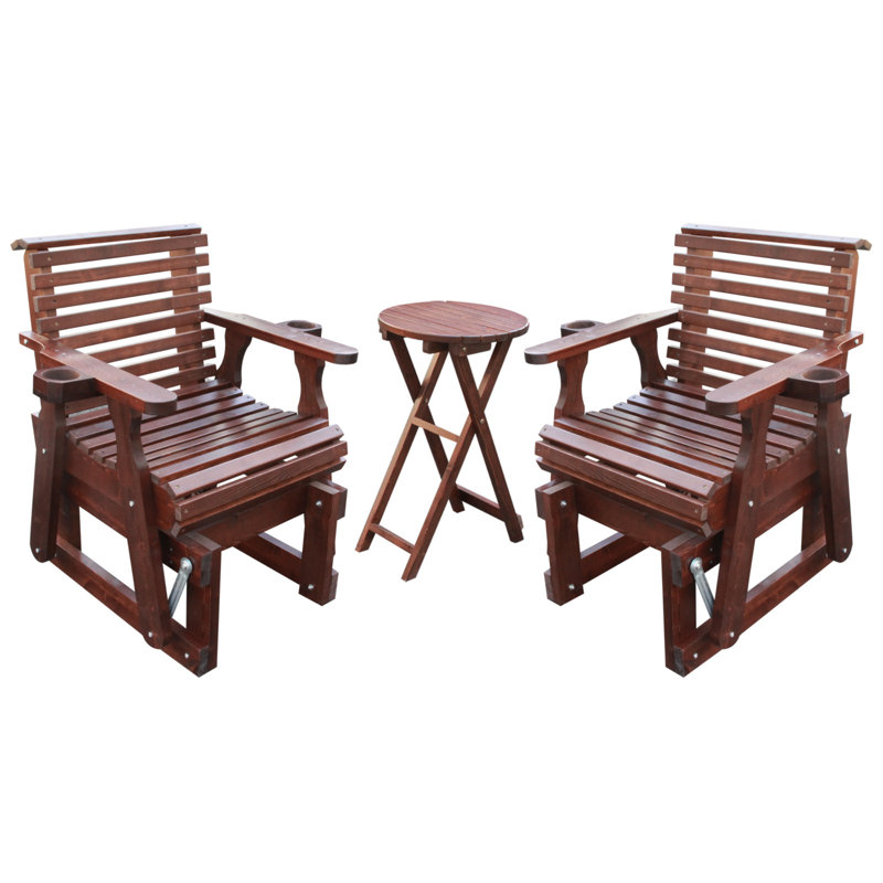 Ensemble de conversation en bois avec chaise d'appoint