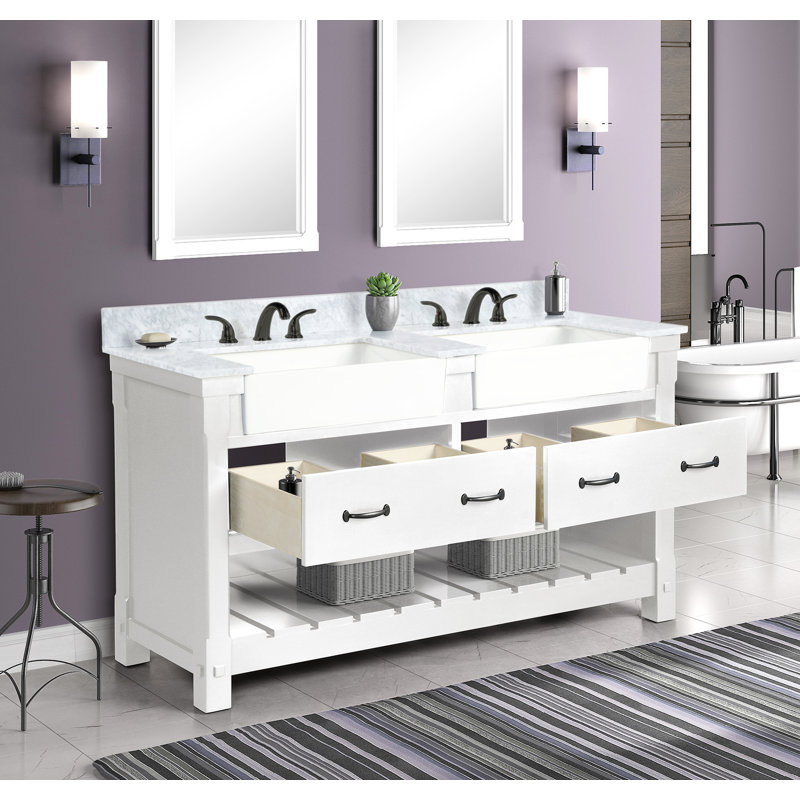 Meuble-lavabo double 60 po Farmington, Blanc