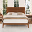 Lit plateforme en bois de bambou de style Mid-Century avec support en lattes de bois-1877752128