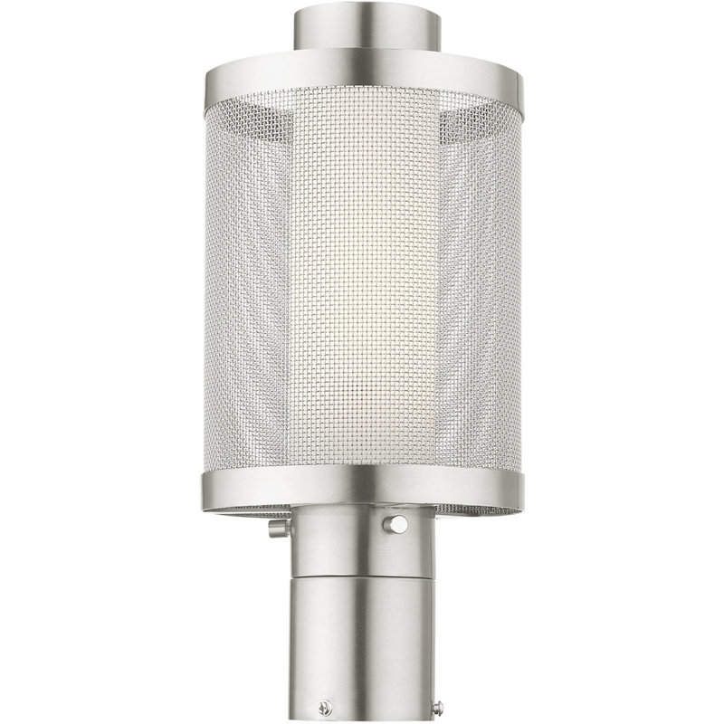 Tête de lanterne transparente Clarra, H 15 po x l 7 po x P 7 po, Nickel brossé