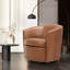 Fauteuil demi-tonneau pivotant rembourré en cuir - Aucun assemblage requis-1311554424