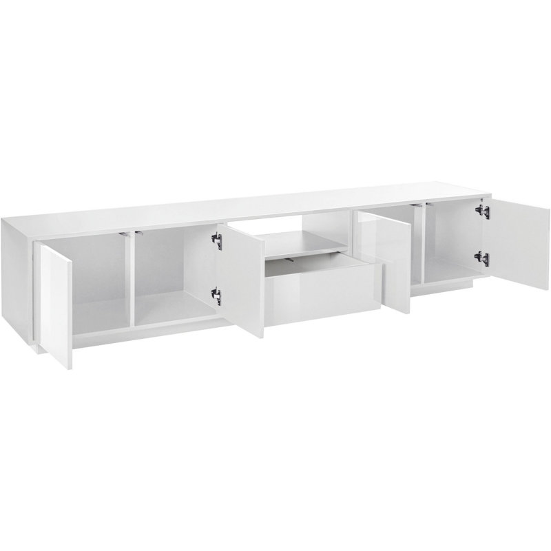 Taffy Unfinished TV Stand for TVs up to 88", White Glossy