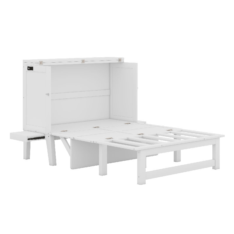 Lit escamotable avec port USB, Blanc