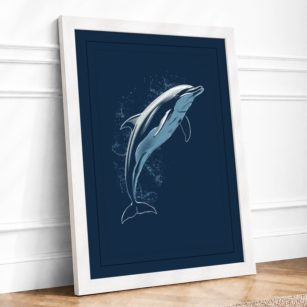Leaping Dolphin Coastal - Framed Print