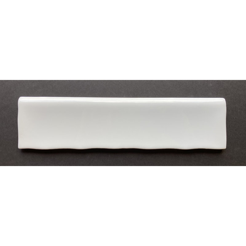 Guastavino 12'' x 3'' Ceramic Bullnose Tile Trim, Arctic White