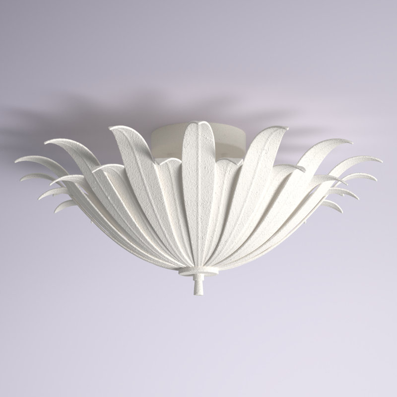 Plafonnier semi-encastré Arela, Blanc texturé, Blanc texturé