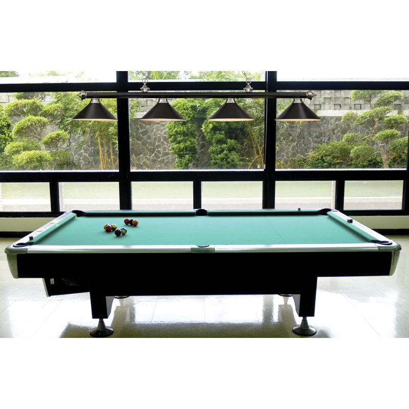 Billard 4 lumières Annaleisa, Noir mat/nickel brossé, Noir mat