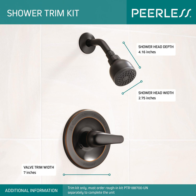 Pressure Balance Core Shower Trim with Single Lever Handle, Oil Bronze