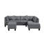 Canapé, chaise et repose-pieds 104,5 po, gris