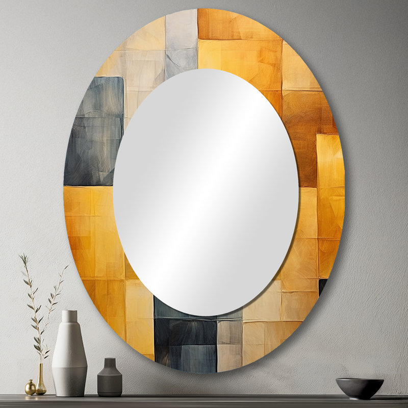 Miroir mural Topaz Tessellation - jaune, 43 po x 33 po