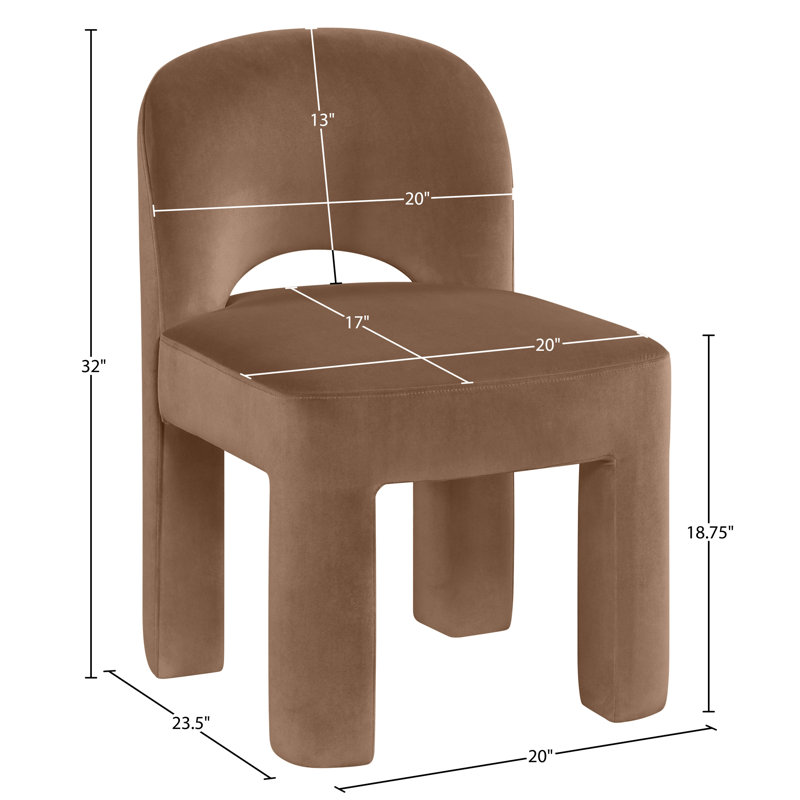 Chaise rembourrée Celine, Velours brun
