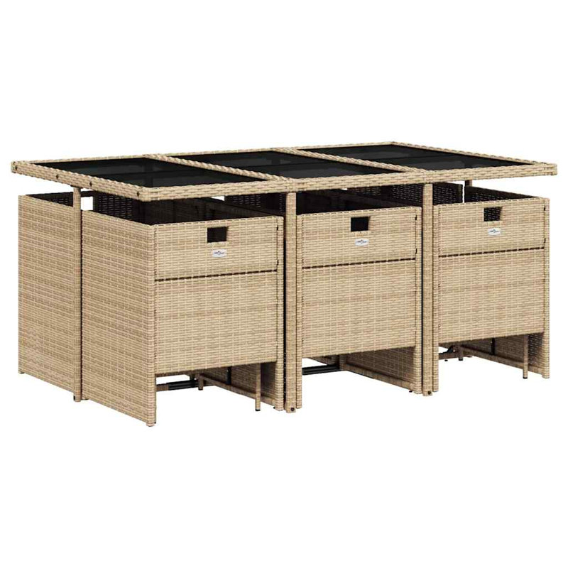 Patio Dining Set with, Mix Beige, Grey