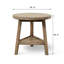 25 Inches Round Side Table with Shelf Weathered Natural with Distressed Gray-1839548077