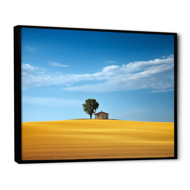 Minimalisme, campagne II, impression sur toile, H 24 po x l 32 po x P 1 po, Cadre flottant noir