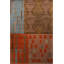 Tapis décoratif moderne à motif géométrique abstrait orange-862361865