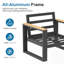Lot de 2 fauteuils de jardin en aluminium avec coussins épais beiges, structure rouille, assise profonde pour un confort optimal (72,6 cm), pieds réglables tout temps, adaptés aux terrains accidentés, pour un salon de jardin confortable.