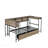 Corner Bed Frame Twin Size With Bookcase And 2 Underbed Storage Drawers, Modern Twin Bed With Led Light And Charging Station, Grey-1268821111