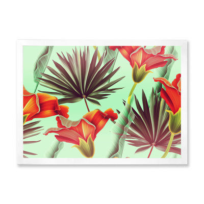 Fleurs tropicales rétro - impression sur toile