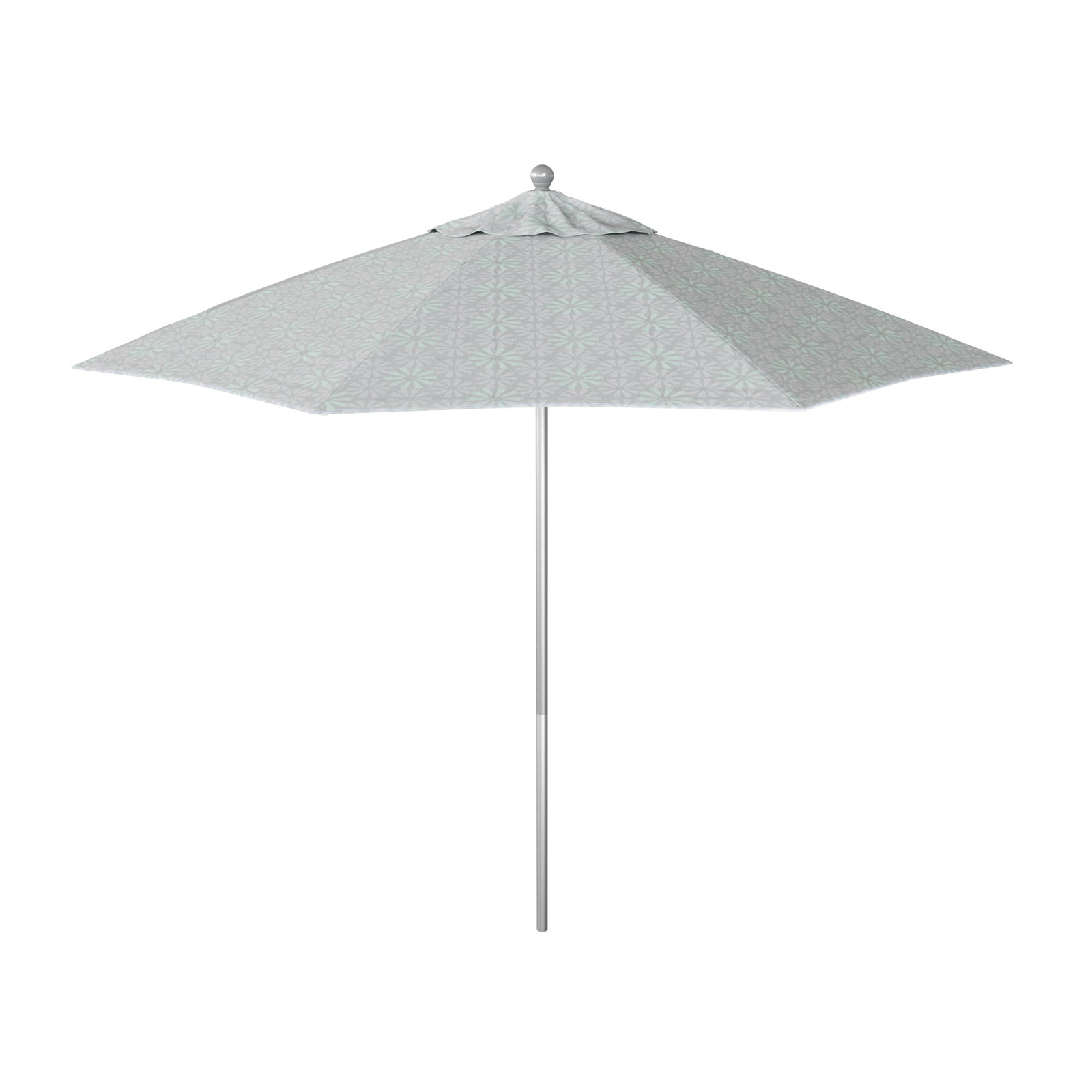 Santana 9' Umbrella, Welfleet Basil Outdura®, Anodized Silver