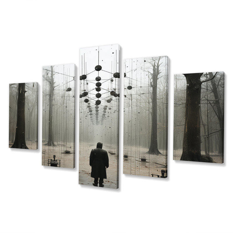 «Dark Forest Mystery», reproduction d'art sur toile, 5 panneaux