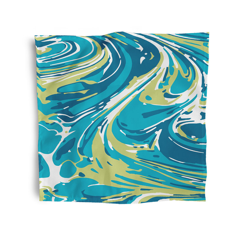 Athanaze Polyester Abstract Square Napkin, Green
