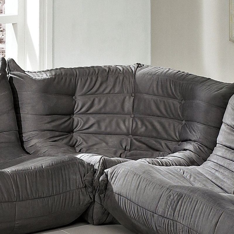 Canapé modulaire modulaire Waverunner de Modway, Velours gris pâle