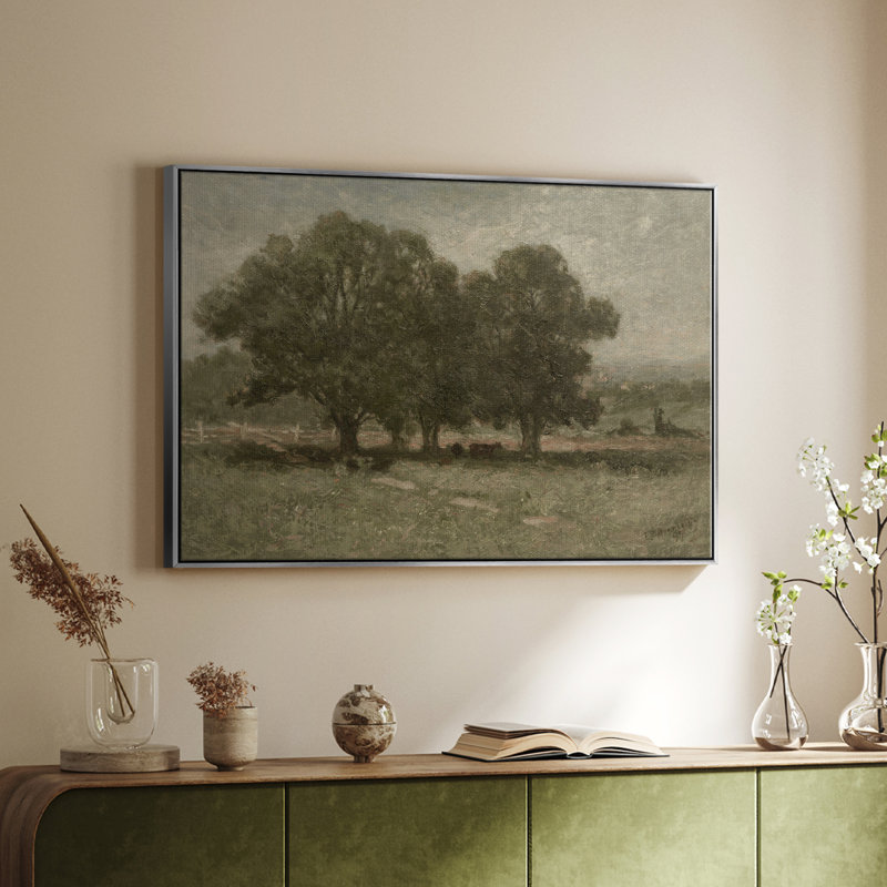 Vintage Landscape -DCXCVIII Framed Gallery Wrapped Canvas, H 25 po x l 37 po