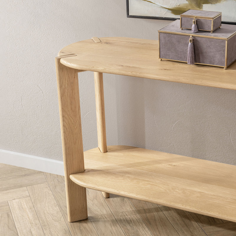 Kering Oak Wood Oval Console Table 