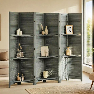 6 Panel Folding Room Divider Screen Privacy Screen Freestanding