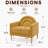 Linen Upholstered Accent Chair with Rainbow-Inspired Backrest and Wood Legs, Yellow-1886397240