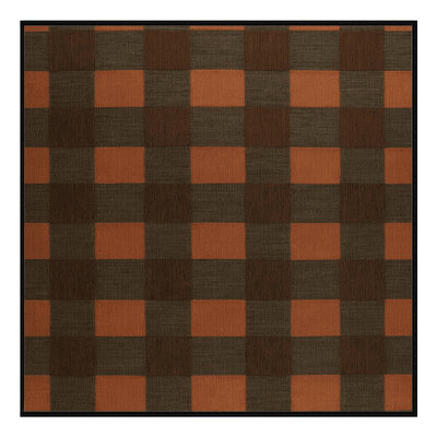 Machine Washable Checkered Brown Area Rug