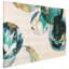 «Aqua Spheres», cercles abstraits sur toile chagrine dorée, art mural