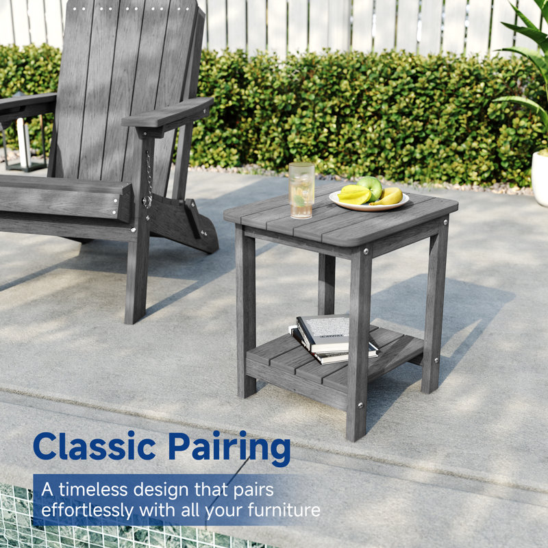 Table de bout pour l'extérieur Bertoncini, Gris anthracite