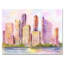 Metropolis City at Sunset - Peinture sur toile encadrée-1020151334-1020151329