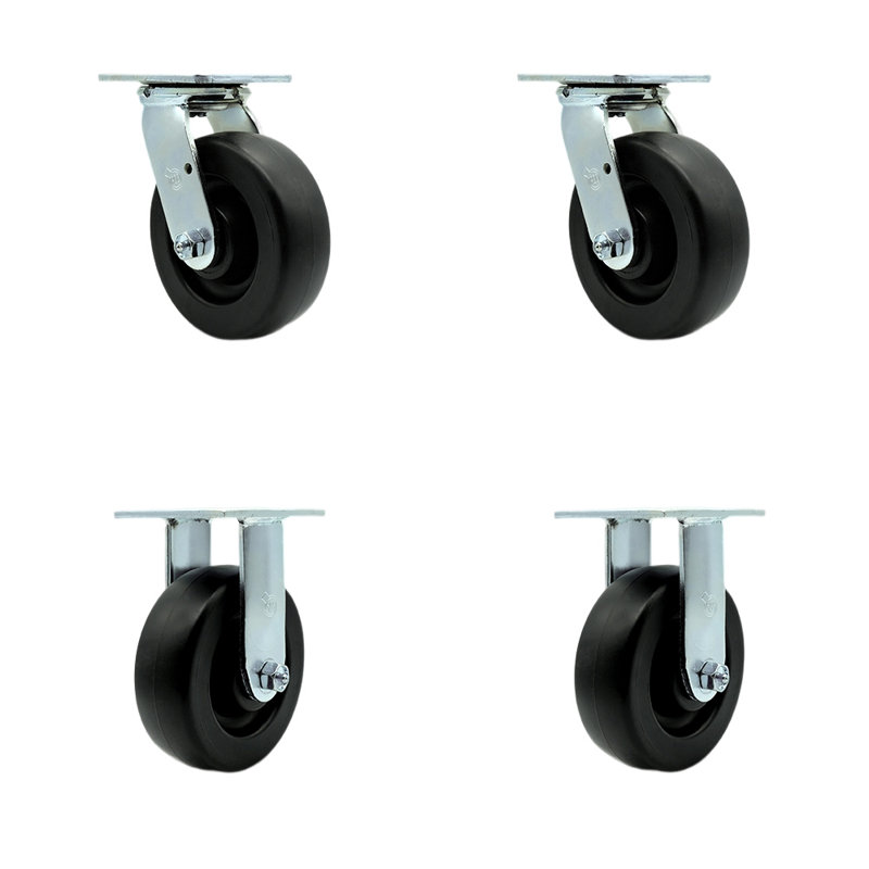6 Inch Polyolefin Caster Set with Ball Bearings 2 Swivel 2 Rigid Service Caster/SCC-30CS620-POB-2-R620-2