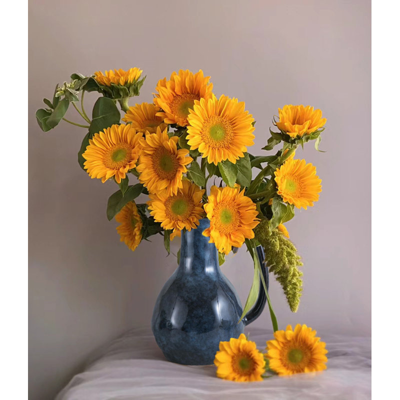 Vase en céramique avec grandes poignées, Noir