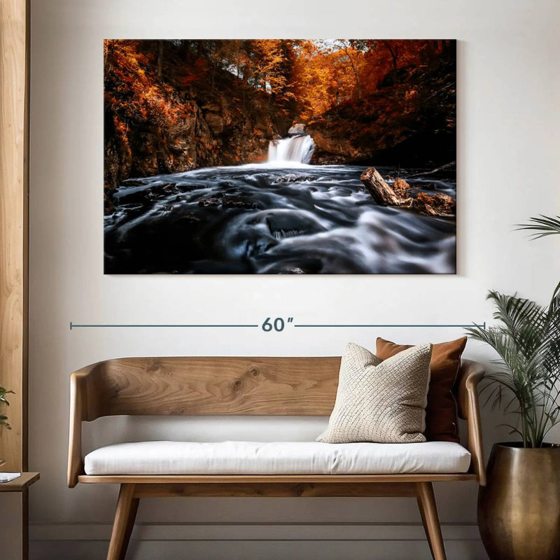 Alvord Doane's Falls Waterfall Scene, 34" H x 51" W