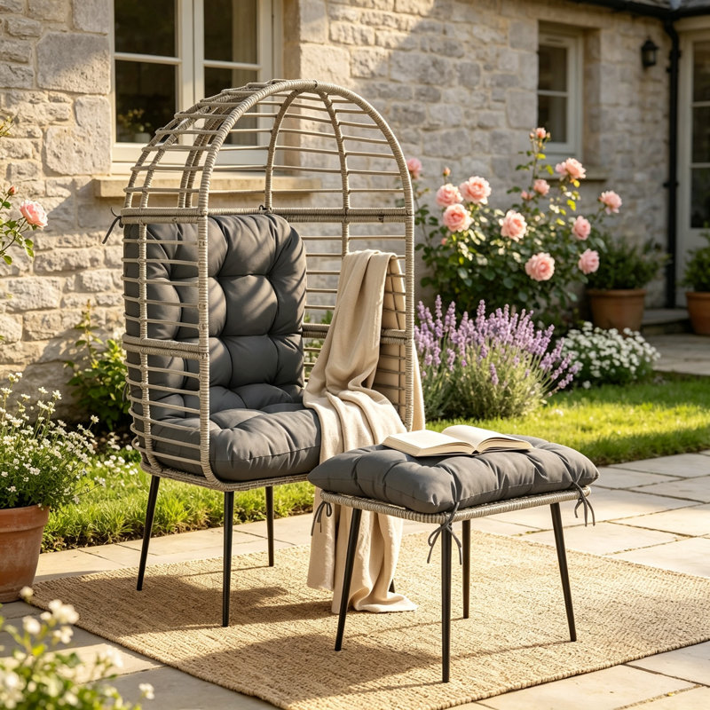 Outdoor Bench, Light Grey