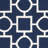 Rodgers Hand Woven Flat Weave Wool/Cotton Geometric Rug in White/Blue-1972261987