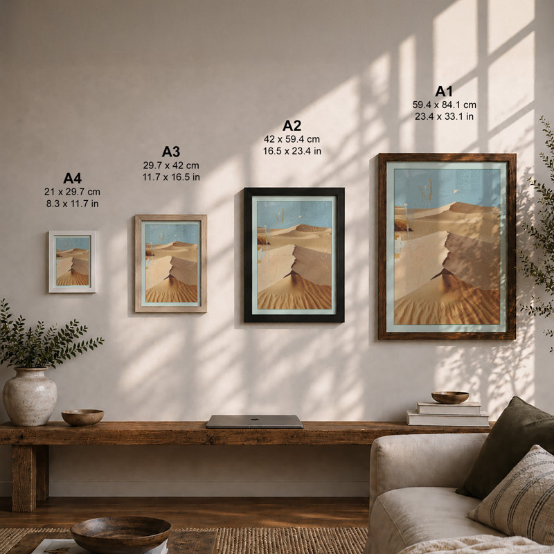 Desert Solitude Minimalist - Print, A1 - 84.1 x 59.4 cm, Oak