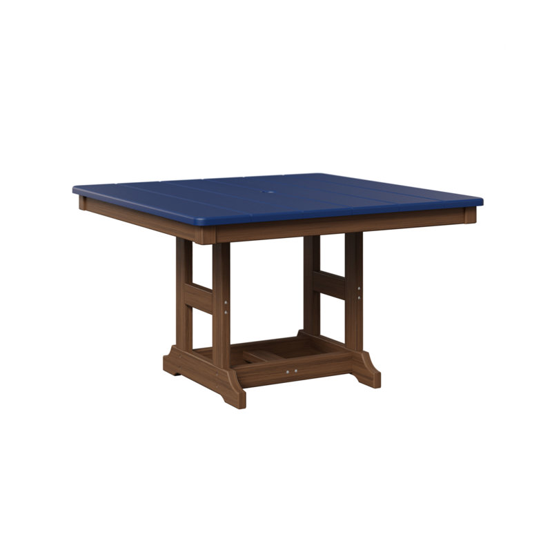 Table carrée berlinoise pour enfants 33 po Berlin, Acajou antique, Bleu pacifique